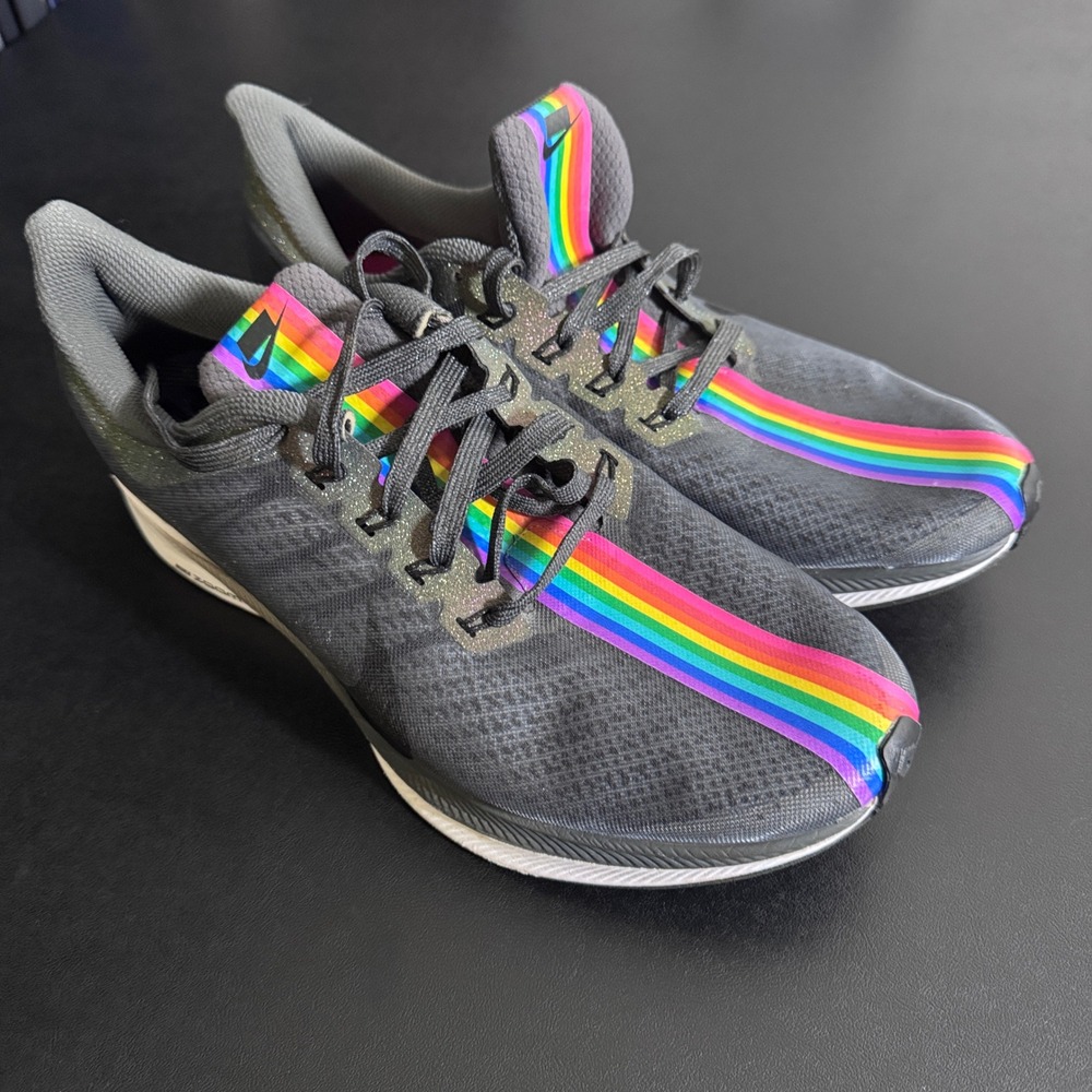 Nike Air Zoom Pegasus 35 Turbo Be True Mens 12 Black Rainbow CK1948-001